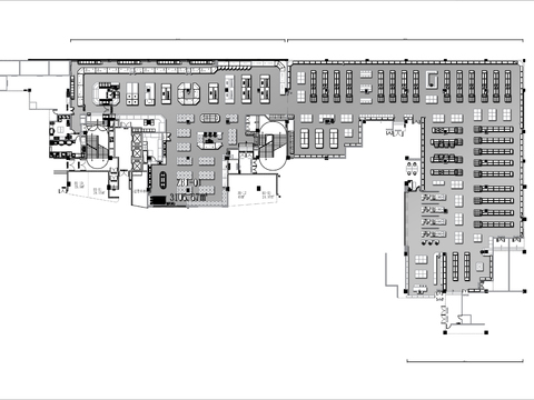  3000㎡超市cad平面图 