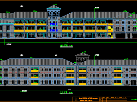  三層的幼兒園建筑CAD施工圖 
