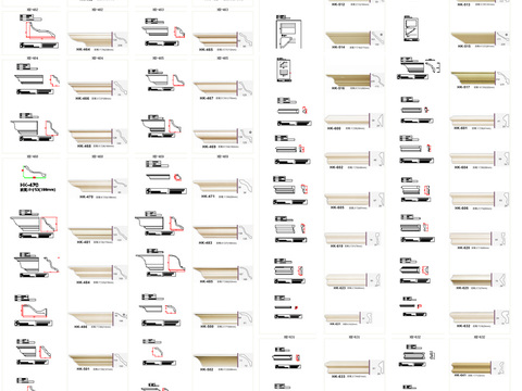  51款石膏顶线腰线  CAD图库 