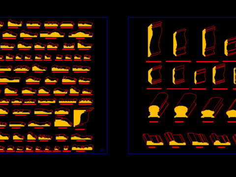  欧线样式CAD图库 