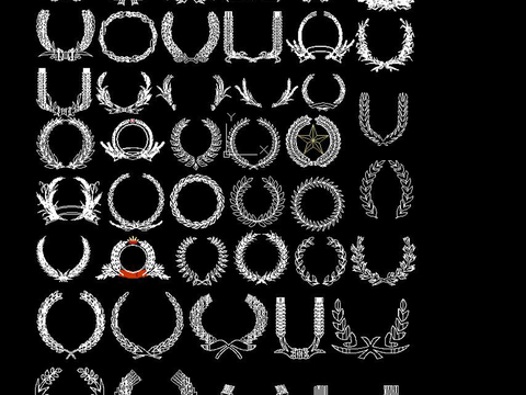  徽章激光雕刻cad图库 