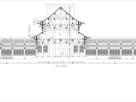 羅漢堂建筑圖cad施工圖 
