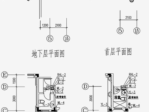  別墅給排水CAD施工圖 
