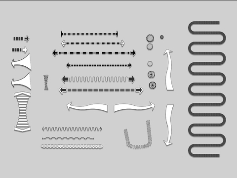  平面分析箭头cad图库 