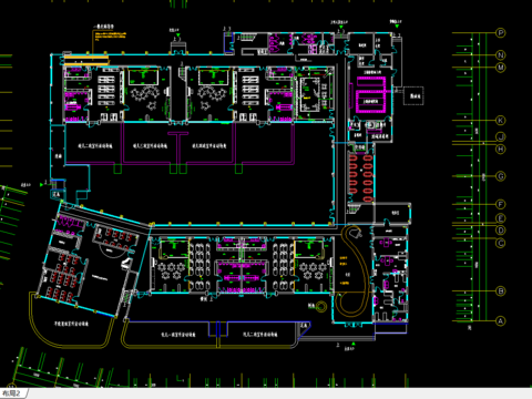  现代幼儿园cad施工图 