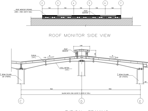  某建筑屋面cad施工圖 