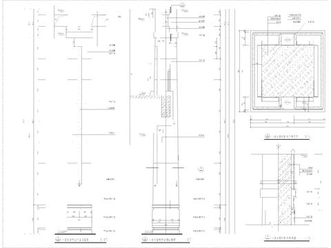  酒店大堂石材装饰柱大样节点图 