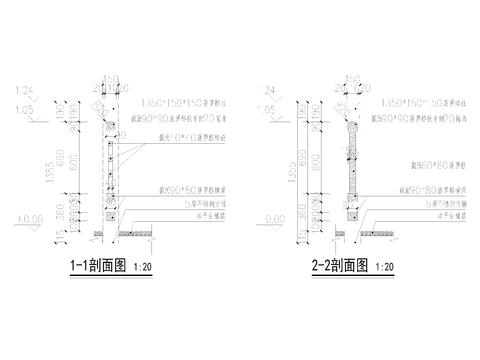  木栏杆CAD节点大样 