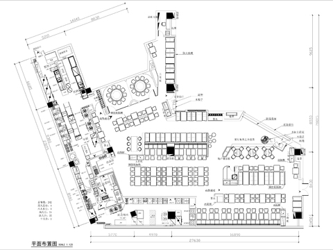  600㎡中餐厅cad平面图 