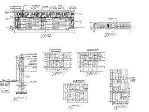  现代对景景墙节点大样图 