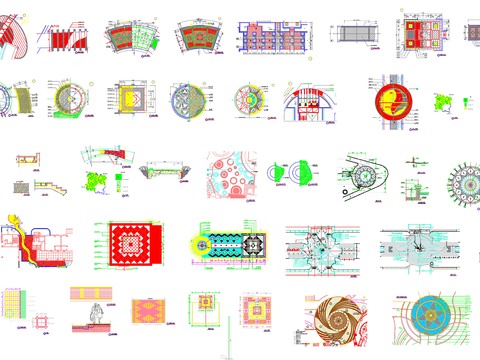  地面石材铺装cad大样图 