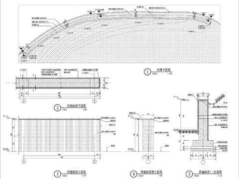  挡土墙标准段CAD施工图 