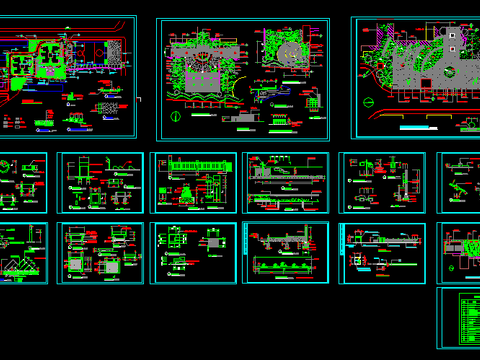  公园全套园林景观CAD施工图 