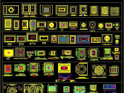  欧美吊顶 CAD合集 