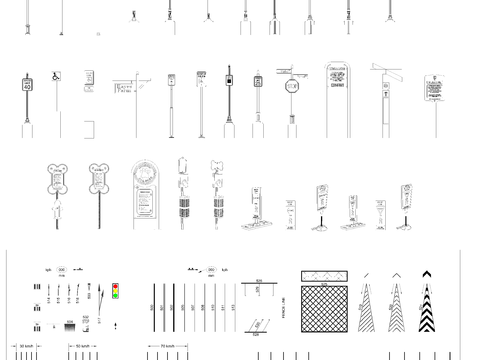  导视牌路牌CAD图库 