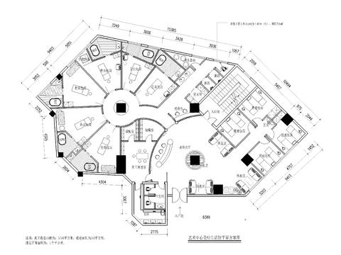  美容會所cad施工圖 