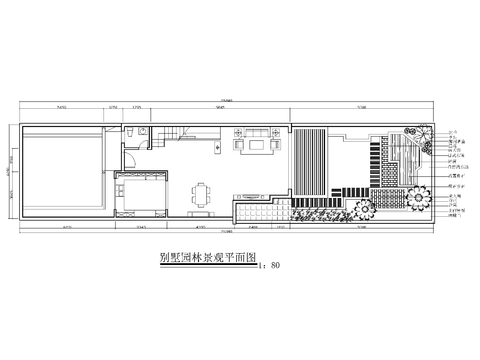  别墅园林景观cad平面图 
