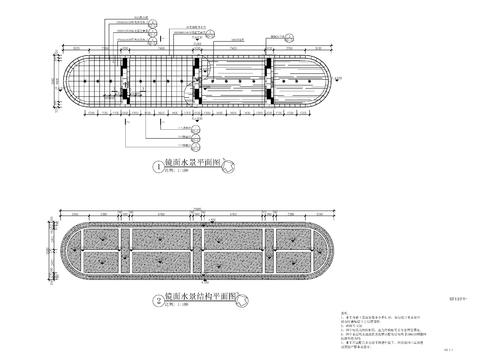  现代镜面水景cad大样图 