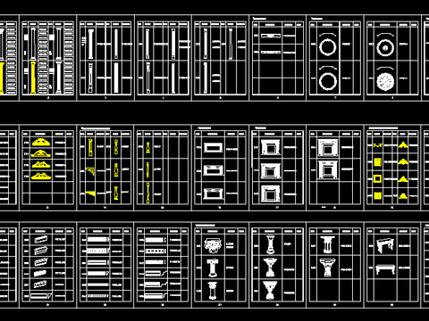  欧式构件cad图库 