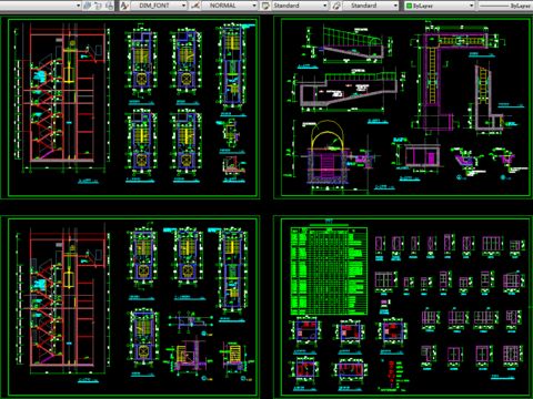 楼梯 门窗CAD节点大样 