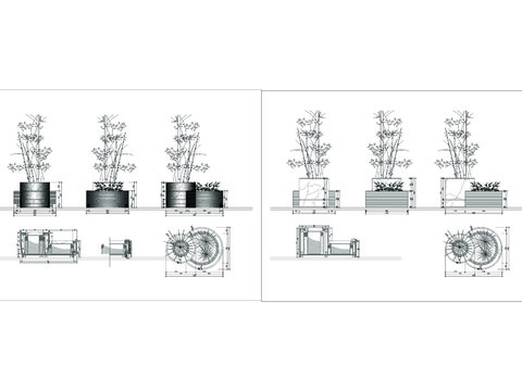  室内盆栽CAD图库 