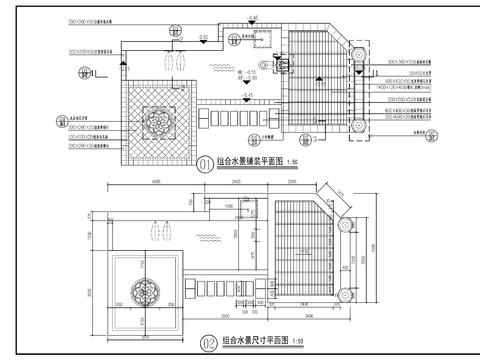  欧式雕塑吐水水景cad大样图 