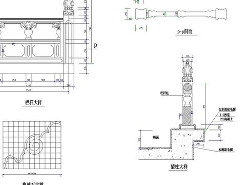  水渠与步行桥节点大样 