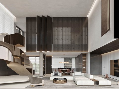  跃层家装样板房豪宅cad平面图 