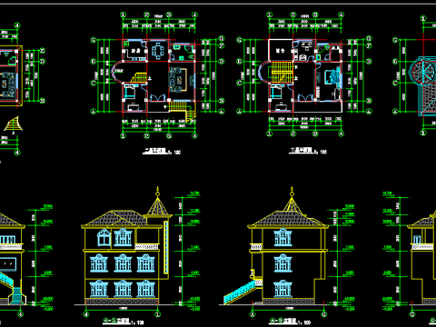  農(nóng)村別墅CAD施工圖 