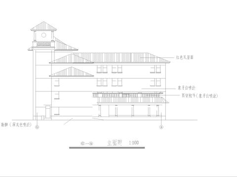  某小區(qū)會館建筑CAD施工圖 