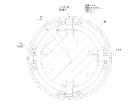  石材圆柱剖面cad大样图 