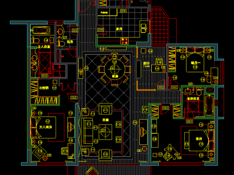  上海东方曼克样板房装修CAD施工图 