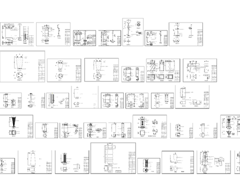  花台挂衣架cad图库 
