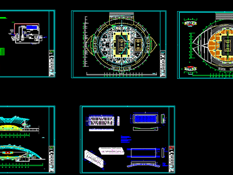  体育馆cad施工图 