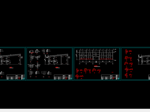  钢结构展厅结构cad大样图 