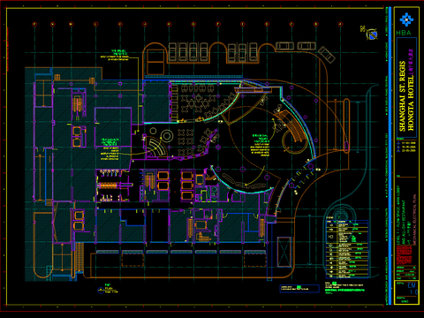  上海红塔大酒店客房cad施工图 