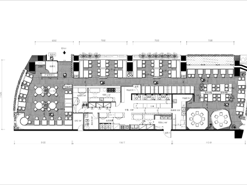  400㎡火锅店cad平面图 