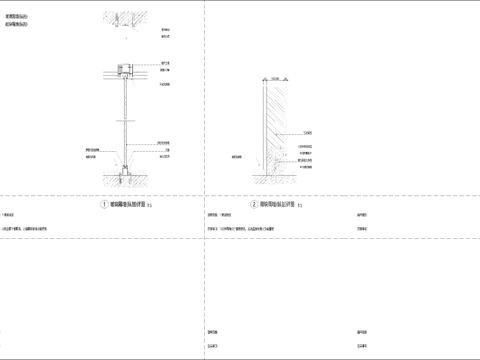  玻璃、砌块隔墙cad大样图 