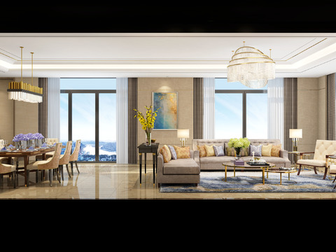  招商置地重庆长嘉汇豪宅B户型样板间 