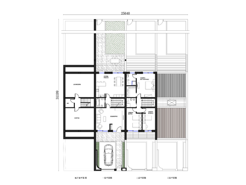  798m²四层联排别墅cad平面图 