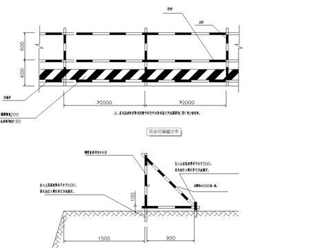  基坑周边防护栏示意图节点大样 