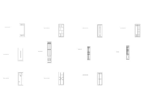  中式方形线框纹理隔断 屏风cad图库 