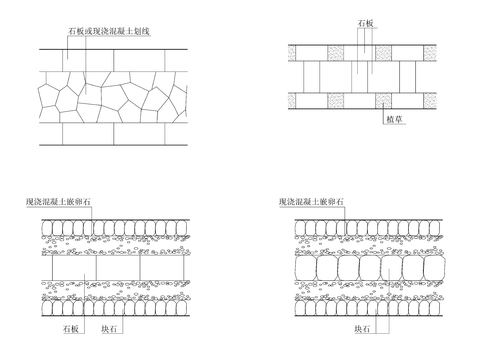  道路铺装cad节点大样图 