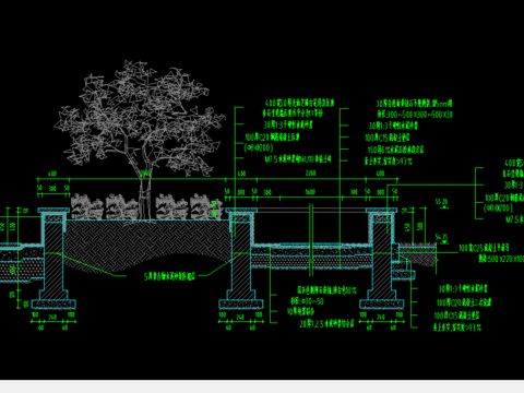  坐登树池矮墙CAD平面图 