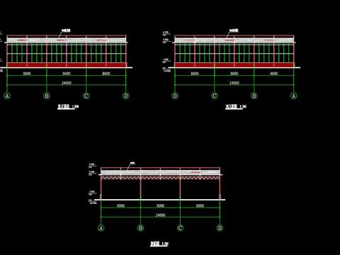  联动智能温室设计图cad施工图 