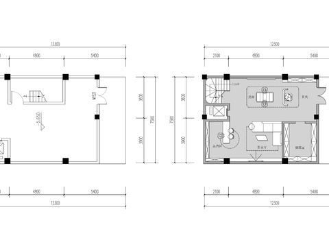  500㎡别墅CAD平面方案 