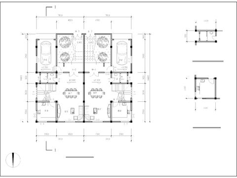  现代多层住宅 联排别墅CAD平面图 