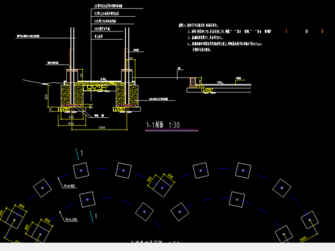  廊架cad节点大样图 