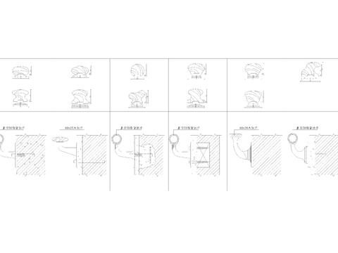  扶手切面 护栏 节点大样 