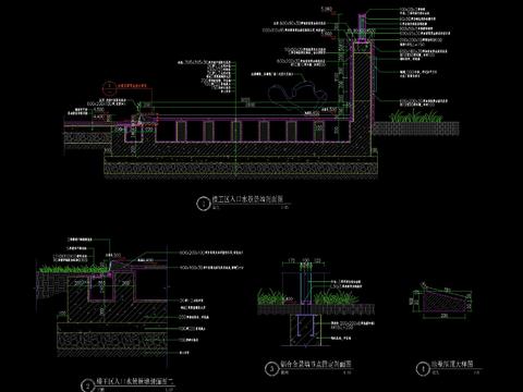  现代 雕塑 水景 logo景墙节点大样 
